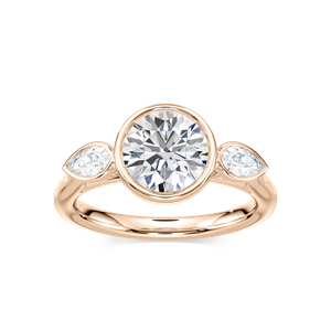 Nova 2 ½ ctw Round Lab Grown Diamond Bezel Set Three Stone Engagement Ring
