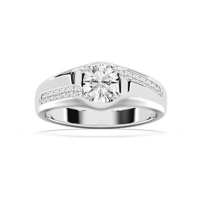 William 1 ⅓ ctw Round Lab Grown Diamond 7.42mm Bezel Mens Wedding Band