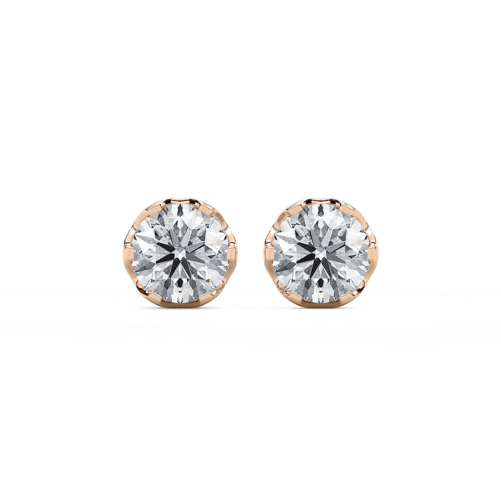 3 ctw Round Lab Grown Diamond Tulip Stud Earrings