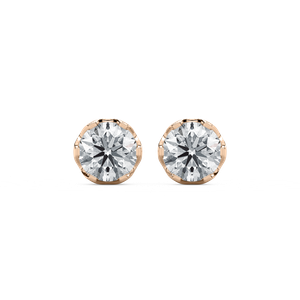 3 ctw Round Lab Grown Diamond Tulip Stud Earrings