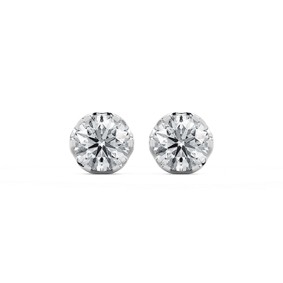 3 ctw Round Lab Grown Diamond Tulip Stud Earrings