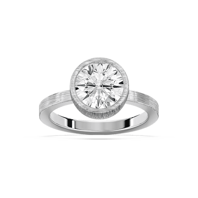 Rustic Satin Hammer Finish Petite Artisan Ring