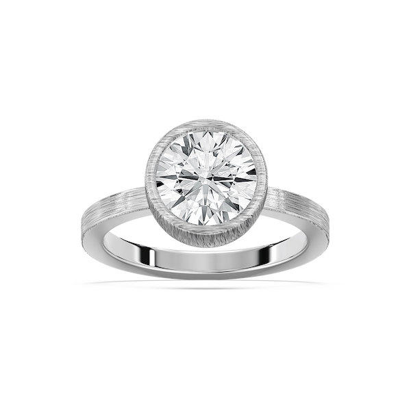 Rustic Satin Hammer Finish Petite Artisan Ring
