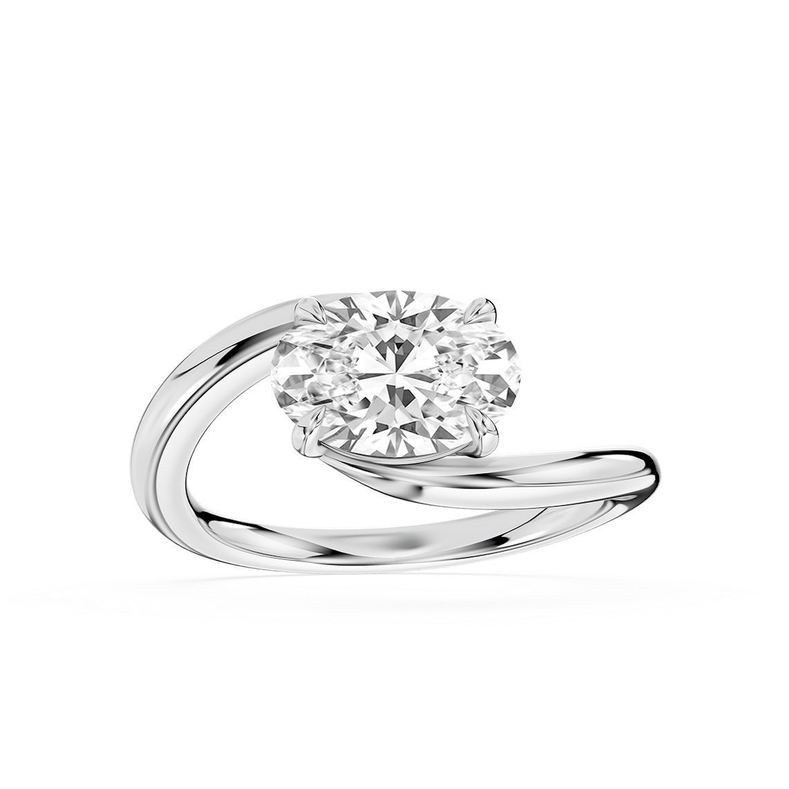 Saige 1 ½ ctw Oval Lab Grown Diamond Bypass Solitaire Engagement Ring