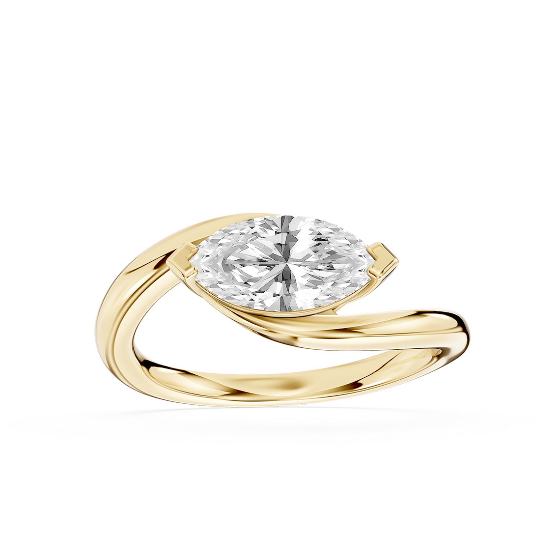Saige 1 ctw Marquise Lab Grown Diamond Bypass Solitaire Engagement Ring