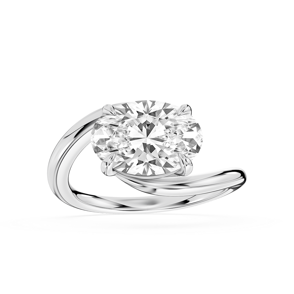 Saige 2 ½ ctw Oval Lab Grown Diamond Bypass Solitaire Engagement Ring
