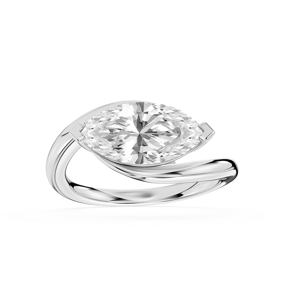 Saige 2 ctw Marquise Lab Grown Diamond Bypass Solitaire Engagement Ring
