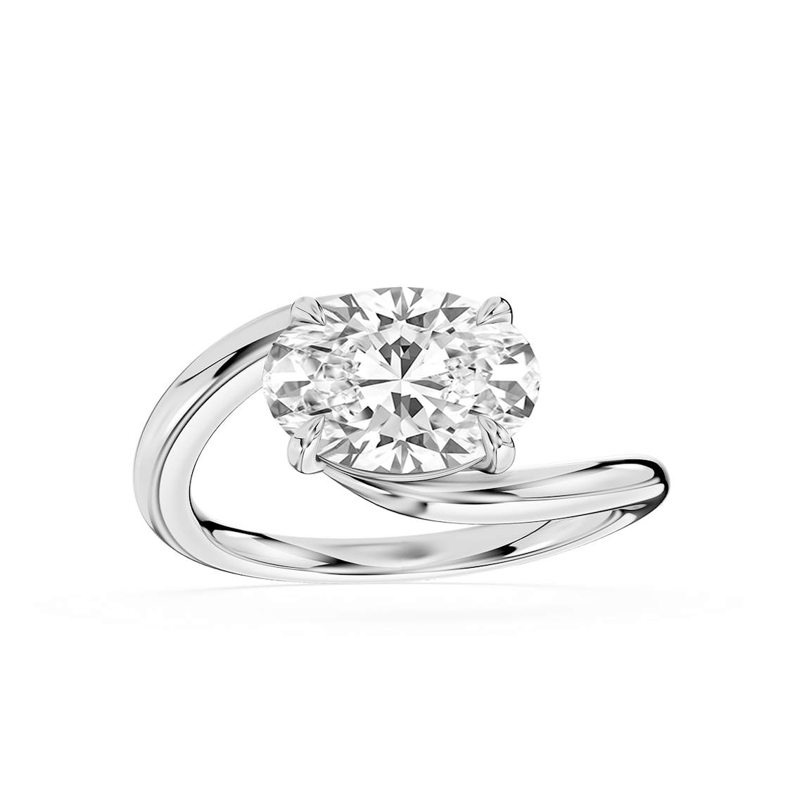 Saige 2 ctw Oval Lab Grown Diamond Bypass Solitaire Engagement Ring