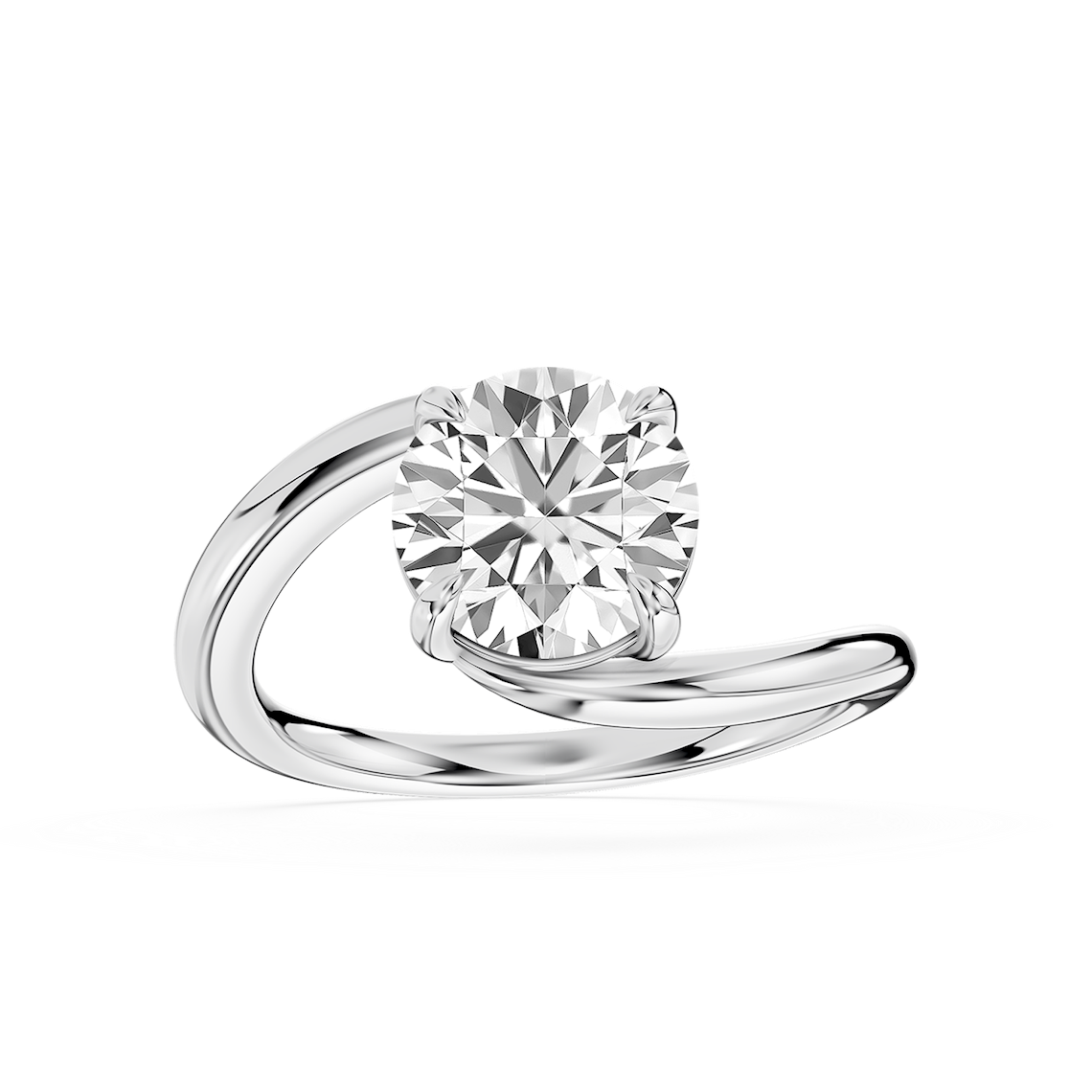 Saige 2 ctw Round Lab Grown Diamond Bypass Solitaire Engagement Ring