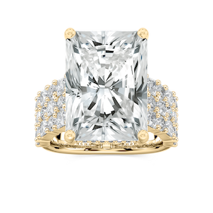 Sandra 17 ¾ ctw Radiant Lab Grown Diamond Triple Row Side Stone Engagement Ring - Signature Collection
