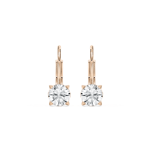 Round Lab Grown Diamond Filigree Scroll Leverback Drop Earrings