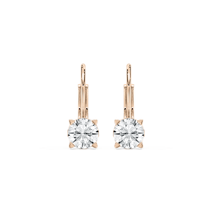 Round Lab Grown Diamond Filigree Scroll Leverback Drop Earrings