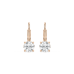 Round Lab Grown Diamond Filigree Scroll Leverback Drop Earrings