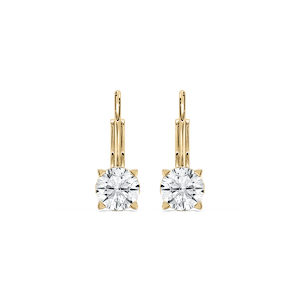 Round Lab Grown Diamond Filigree Scroll Leverback Drop Earrings