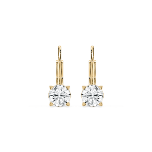 Round Lab Grown Diamond Filigree Scroll Leverback Drop Earrings