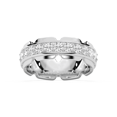 Zayn 1 ⅕ ctw Round Lab Grown Diamond 7.50mm Grooved Channel Mens Wedding Band