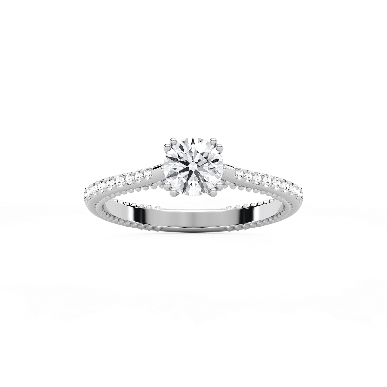 Selah Petite Round Engagement Ring in 14K Rose Gold