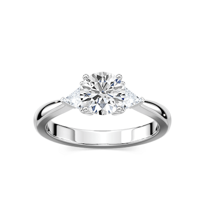 Selma Lab Grown Diamond Trillion Three Stone Engagement Ring
