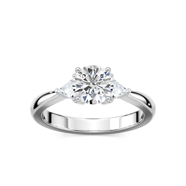 Selma Lab Grown Diamond Trillion Three Stone Engagement Ring