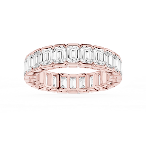 Serena Emerald Lab Grown Diamond Half Bezel Eternity Band