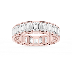 Serena Emerald Lab Grown Diamond Half Bezel Eternity Band