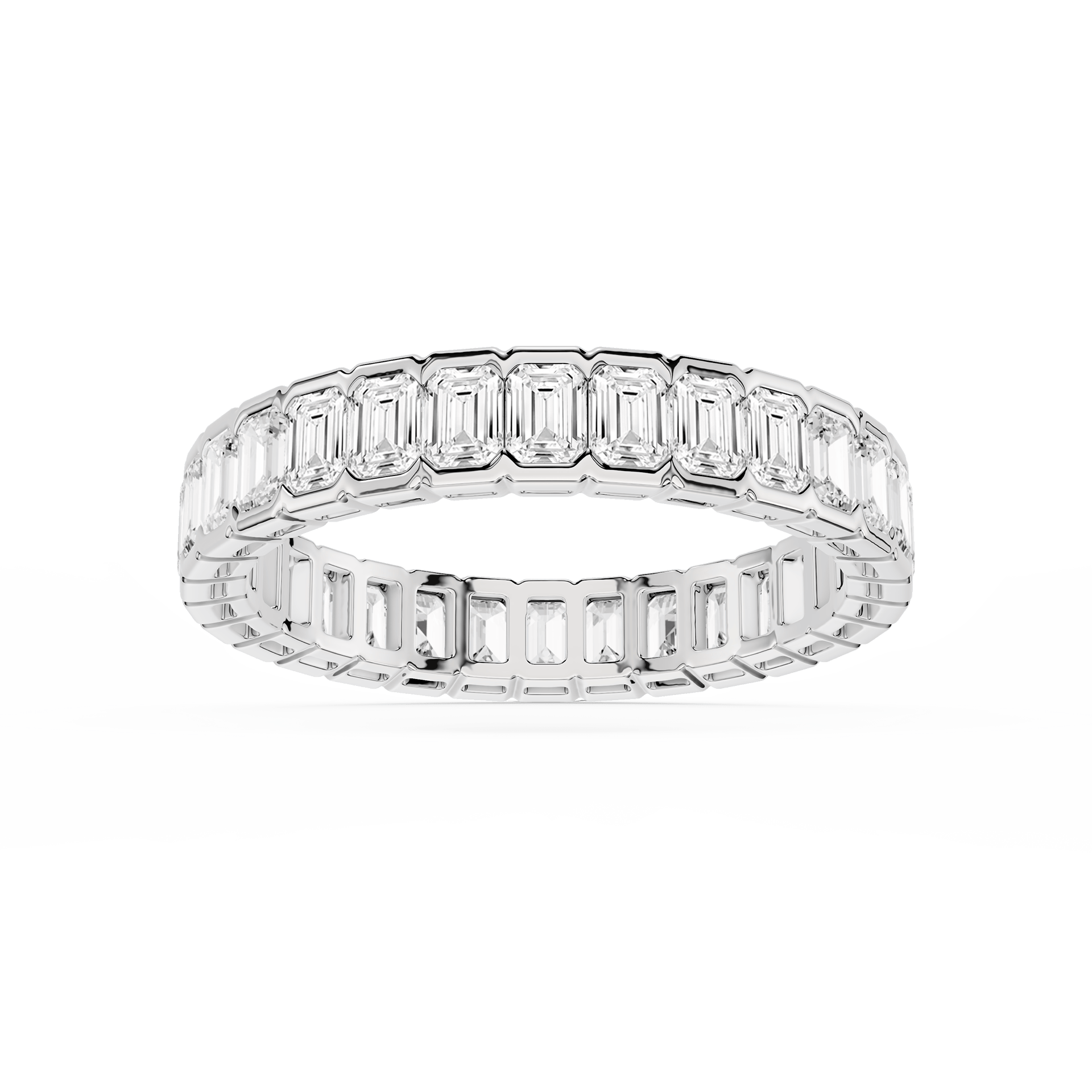 Serena Emerald Lab Grown Diamond Half Bezel Eternity Band