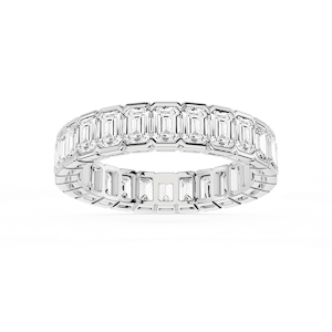 Serena Emerald Lab Grown Diamond Half Bezel Eternity Band