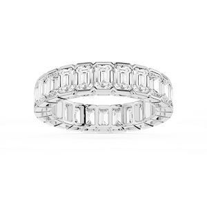 Serena Emerald Lab Grown Diamond Half Bezel Eternity Band