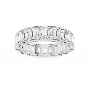 Serena Emerald Lab Grown Diamond Half Bezel Eternity Band