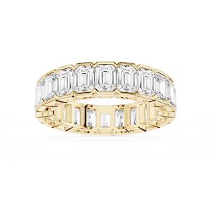 Serena Emerald Lab Grown Diamond Half Bezel Eternity Band
