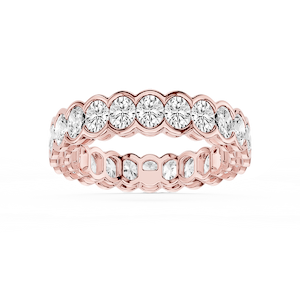 Serena Oval Lab Grown Diamond Half Bezel Eternity Band