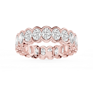 Serena Oval Lab Grown Diamond Half Bezel Eternity Band