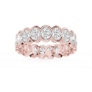 Serena Oval Lab Grown Diamond Half Bezel Eternity Band