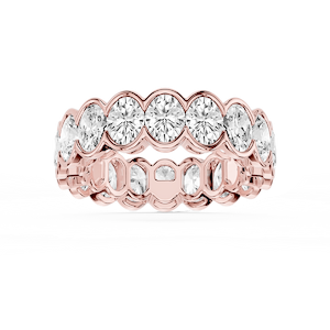 Serena Oval Lab Grown Diamond Half Bezel Eternity Band