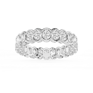 Serena Oval Lab Grown Diamond Half Bezel Eternity Band