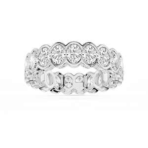 Serena Oval Lab Grown Diamond Half Bezel Eternity Band