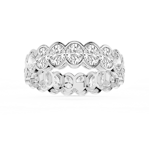 Serena Oval Lab Grown Diamond Half Bezel Eternity Band