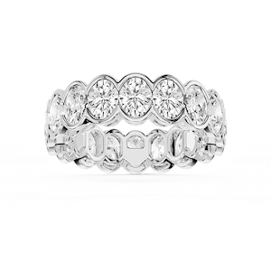 Serena Oval Lab Grown Diamond Half Bezel Eternity Band