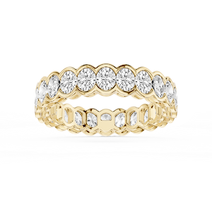 Serena Oval Lab Grown Diamond Half Bezel Eternity Band