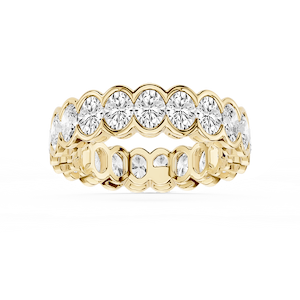 Serena Oval Lab Grown Diamond Half Bezel Eternity Band