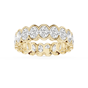 Serena Oval Lab Grown Diamond Half Bezel Eternity Band