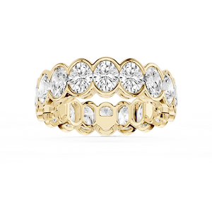 Serena Oval Lab Grown Diamond Half Bezel Eternity Band