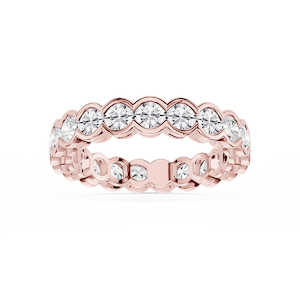 Serena Round Lab Grown Diamond Half Bezel Eternity Band