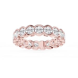 Serena Round Lab Grown Diamond Half Bezel Eternity Band