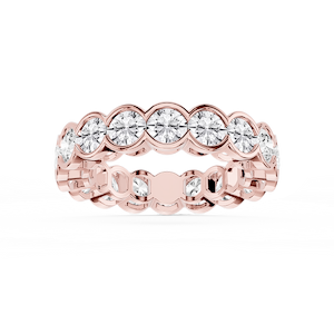 Serena Round Lab Grown Diamond Half Bezel Eternity Band