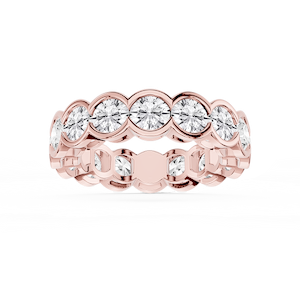 Serena Round Lab Grown Diamond Half Bezel Eternity Band
