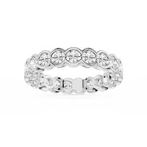 Serena Round Lab Grown Diamond Half Bezel Eternity Band