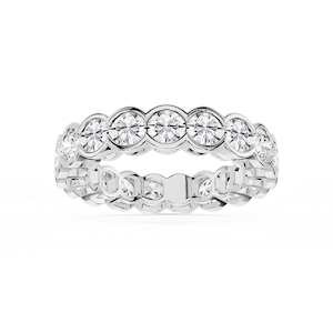 Serena Round Lab Grown Diamond Half Bezel Eternity Band