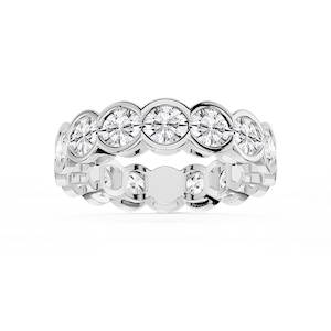 Serena Round Lab Grown Diamond Half Bezel Eternity Band