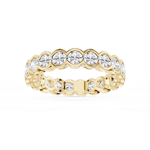 Serena Round Lab Grown Diamond Half Bezel Eternity Band